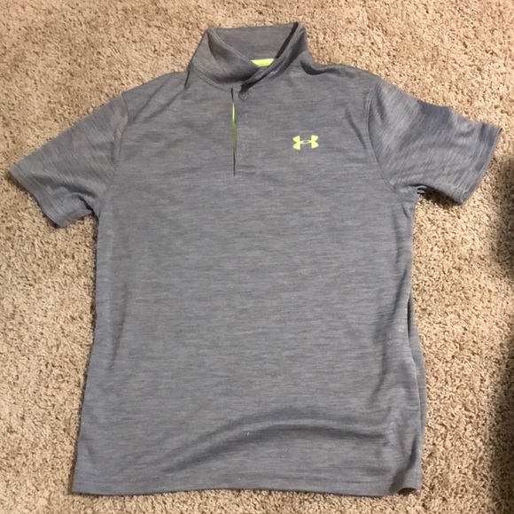 Under Armour Other - Under Armour Grey and Neon Green Collard Shirt